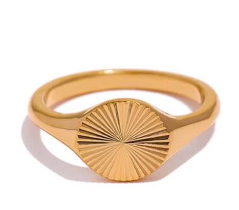 Anello Geometrico Dorato – Design Moderno in Acciaio Inossidabile