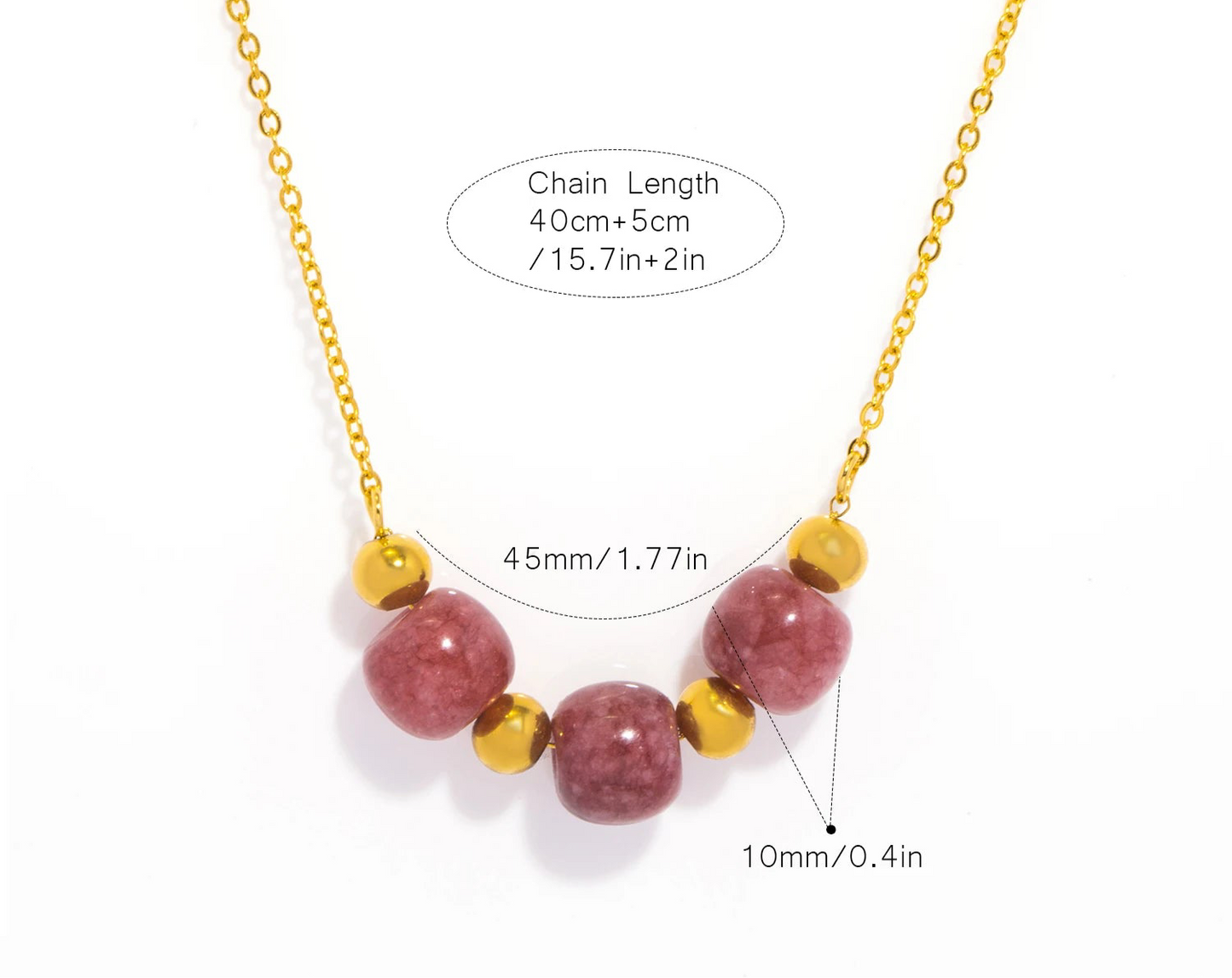 Collana Dorata con Ciondolo in Pietra Naturale – Eleganza e Stile senza Tempo