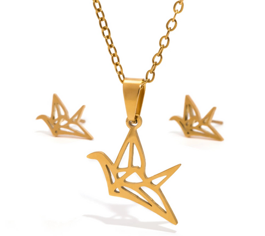 Set Collana e Orecchini Origami