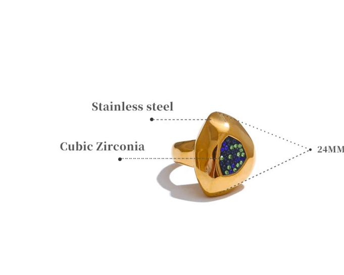 Anello Geometrico Blue Vision – Eleganza Contemporanea