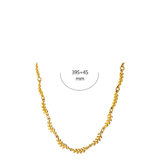 Collana a Catena con Foglie – Acciaio Inossidabile Oro o Platino