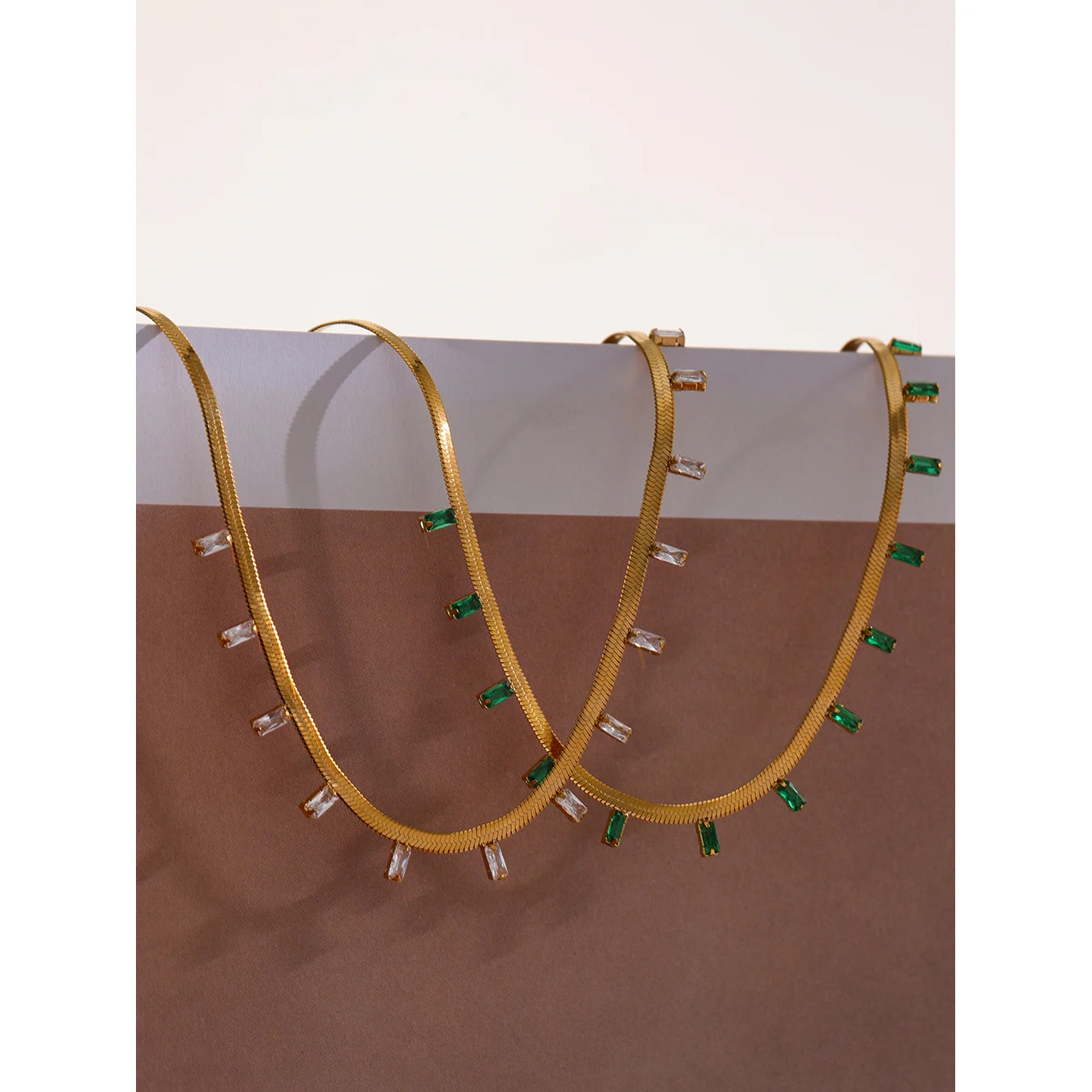 Collana Eleganza Smeraldo β Zirconi Cubici Luminosi