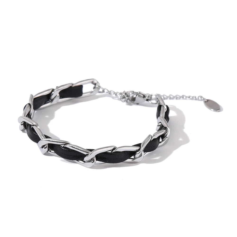 Bracciale Chain & Leather – Forza e Stile