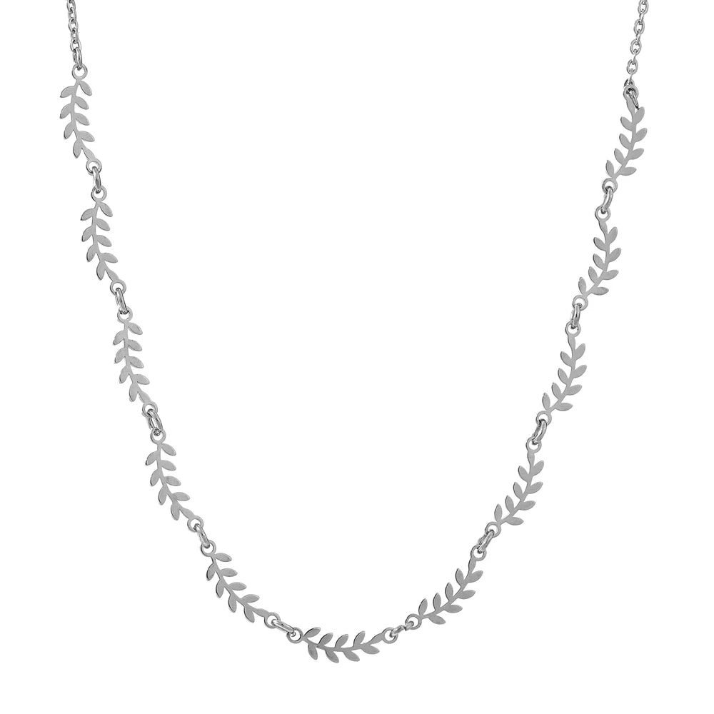 Collana a Catena con Foglie – Acciaio Inossidabile Oro o Platino