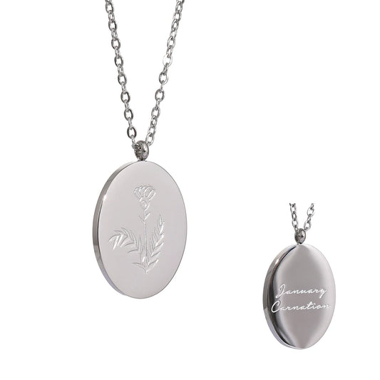 Collana Floreale con Fiore del Mese – Acciaio Inossidabile
