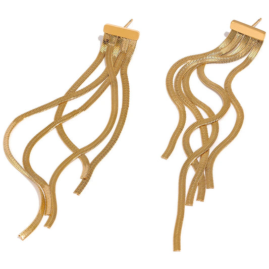 Orecchini Cascata Dorata – Eleganza in Movimento