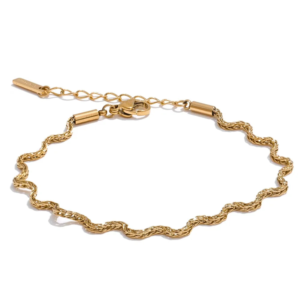 Collana e Bracciale Rope in Acciaio Inossidabile – Oro o Argento, Chic e Impermeabile