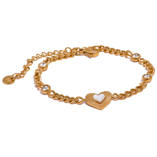Bracciale Cuore di Madreperla – Eleganza Naturale