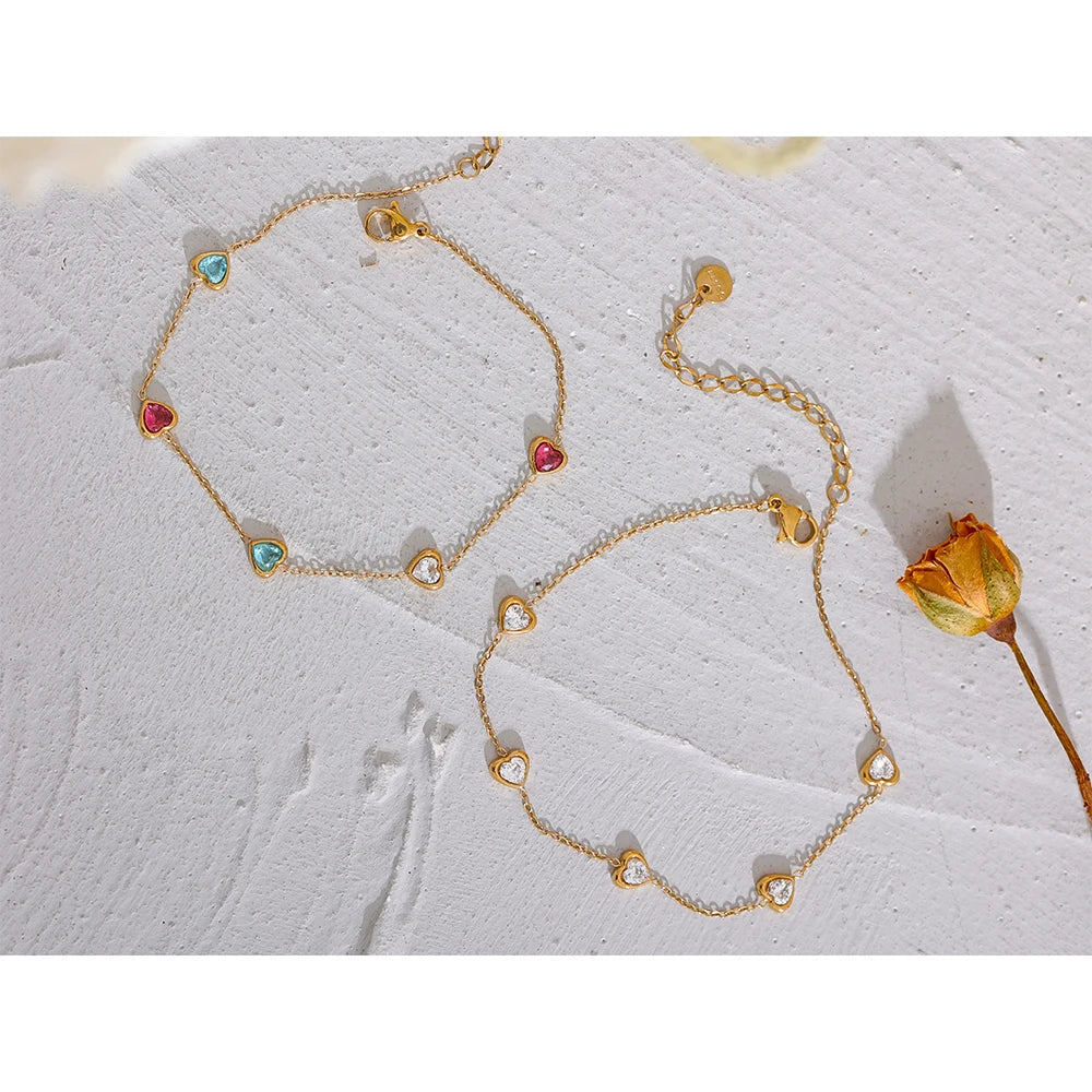 Cavigliera Cuori di Cristallo – Eleganza Estiva