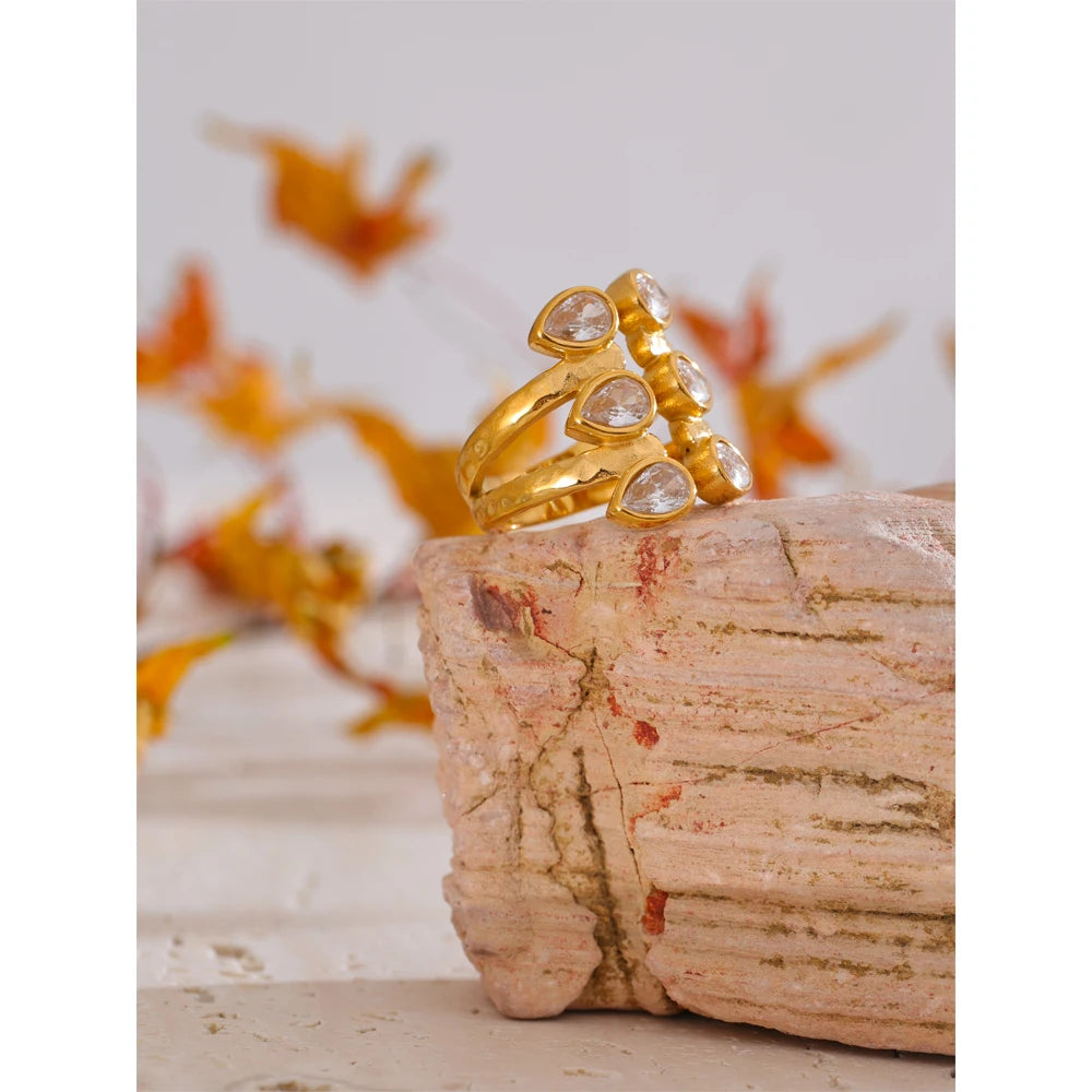 Anello Gocce di Luce – Splendore Dorato