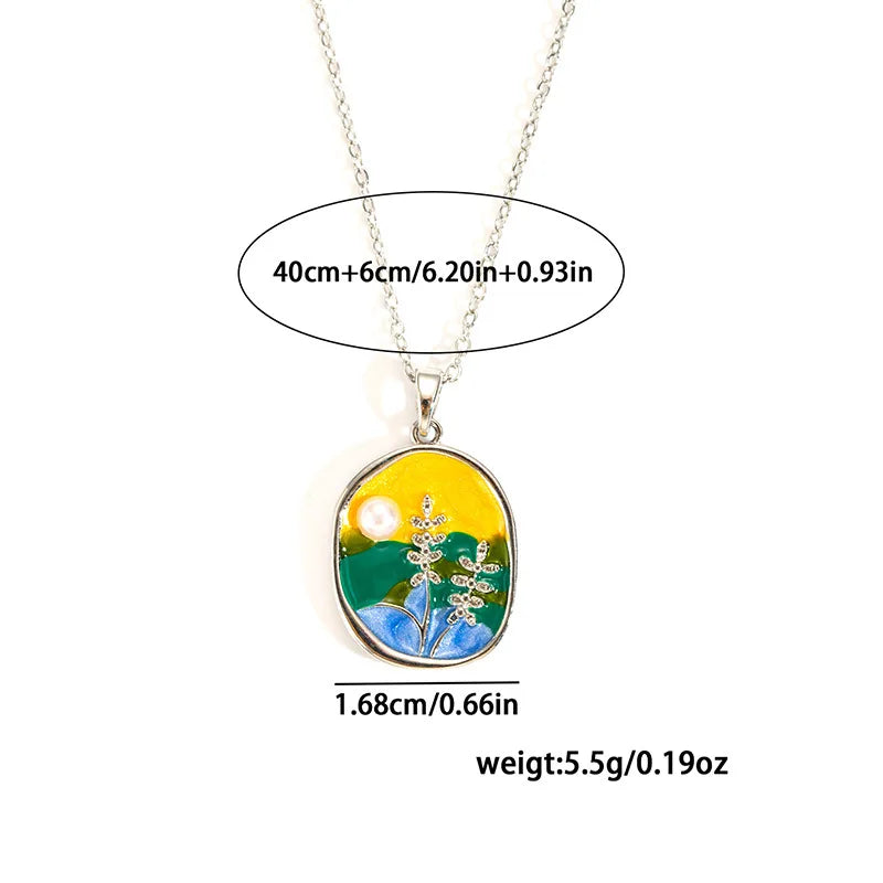 Collana con Ciondolo Smaltato Vintage – Stile Retrò Elegante