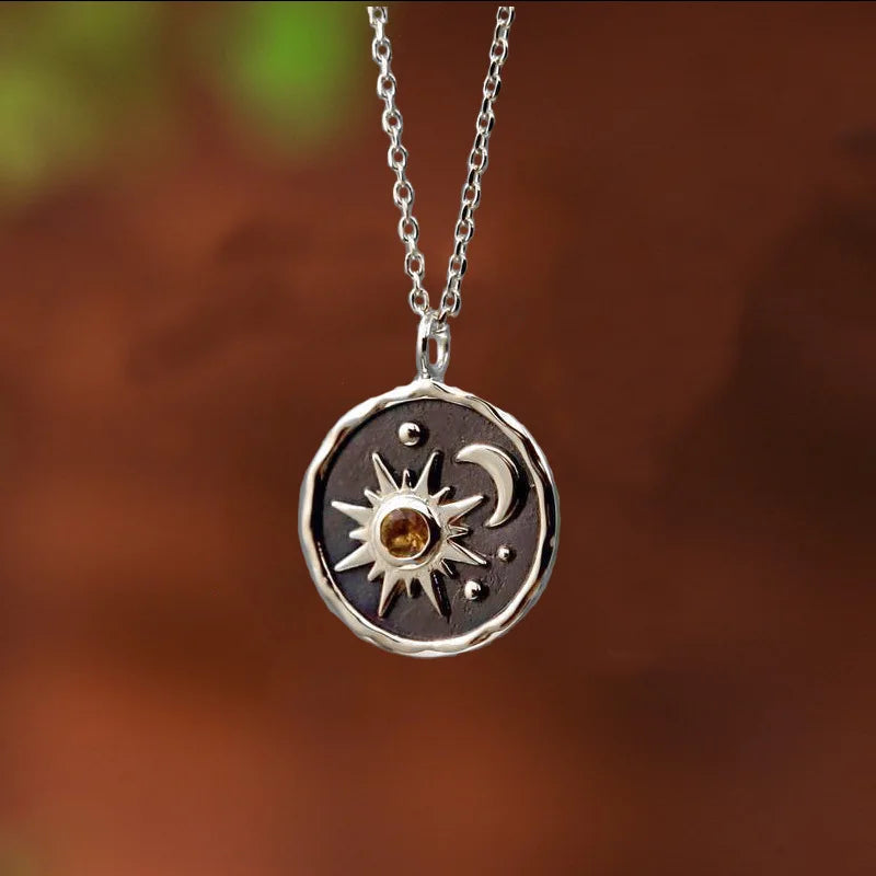Collana vintage Sole & Luna – Pendente bohémien Boho chic