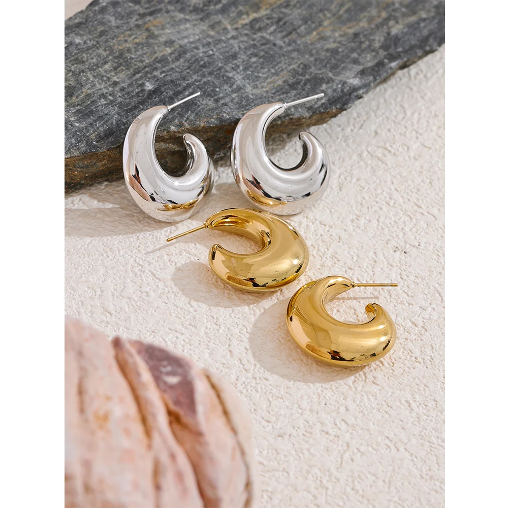 Orecchini Cerchio Aperto – Eleganza Minimal in Acciaio Inossidabile Placcato Oro 18K