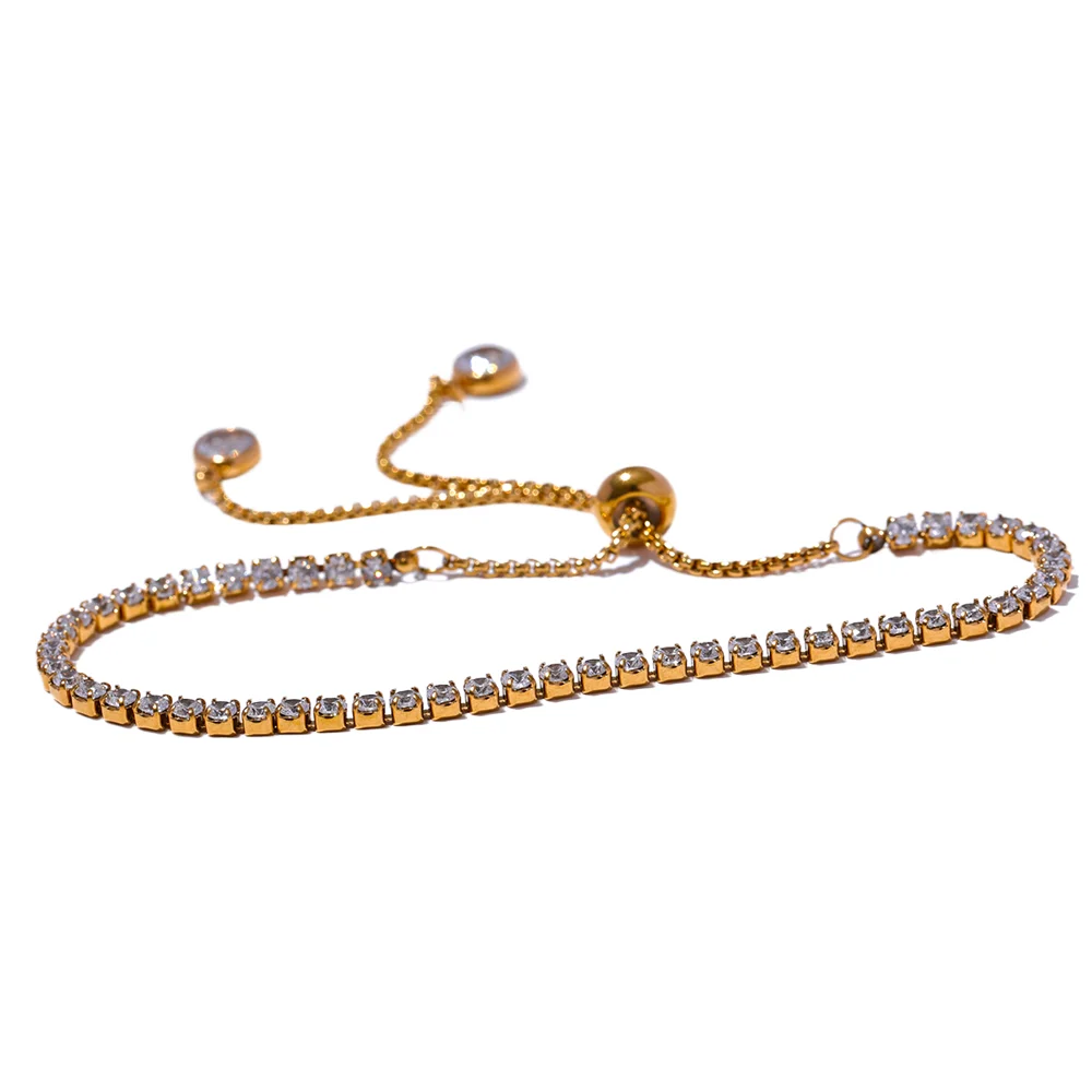 Bracciale zirconi colorati in acciaio inossidabile