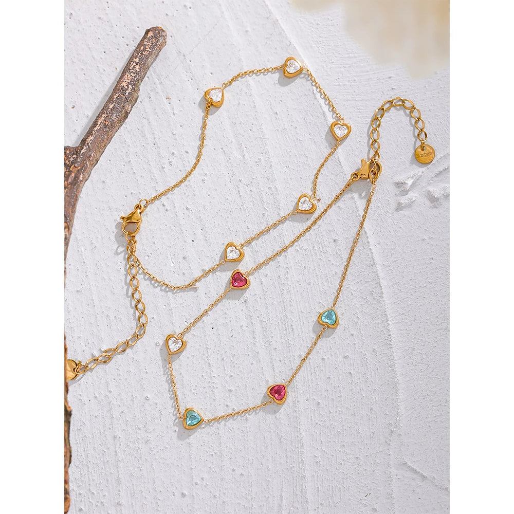 Cavigliera Cuori di Cristallo – Eleganza Estiva