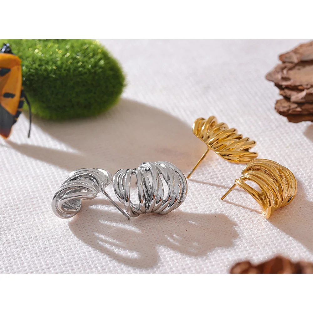 Orecchini Geometrici Moderni – Eleganza Quotidiana in Acciaio Inossidabile