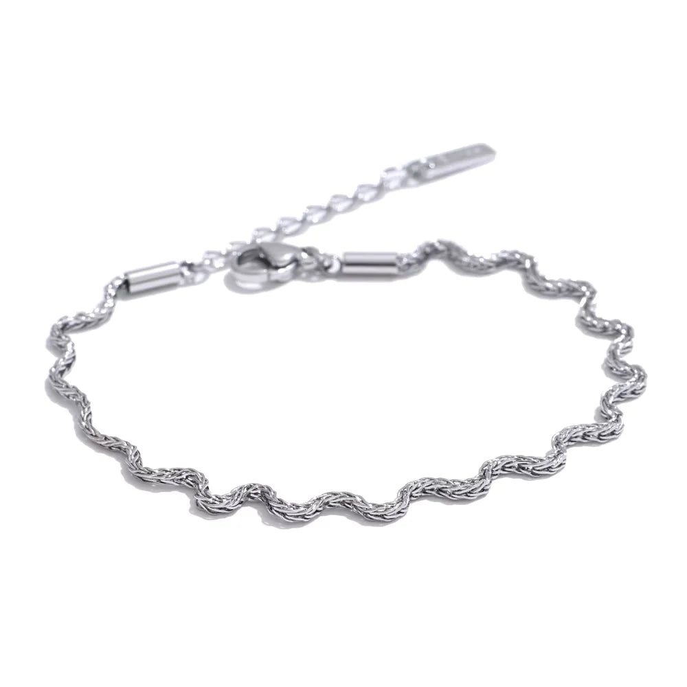 Collana e Bracciale Rope in Acciaio Inossidabile – Oro o Argento, Chic e Impermeabile