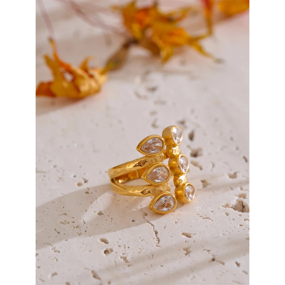 Anello Gocce di Luce – Splendore Dorato