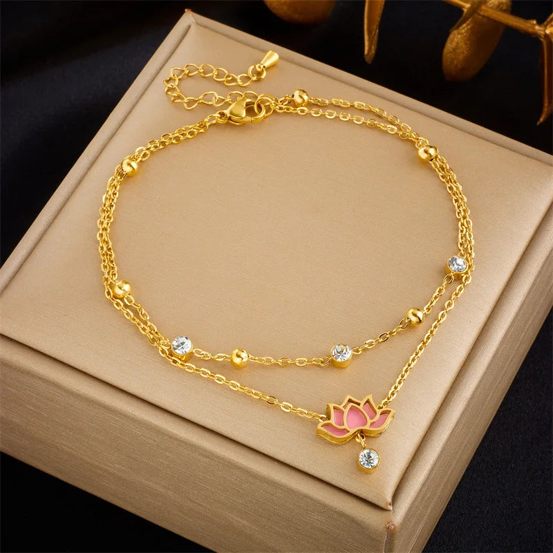 Collezione Cavigliere “Legami d’Amore” – Design a Cuore con Doppia Catena