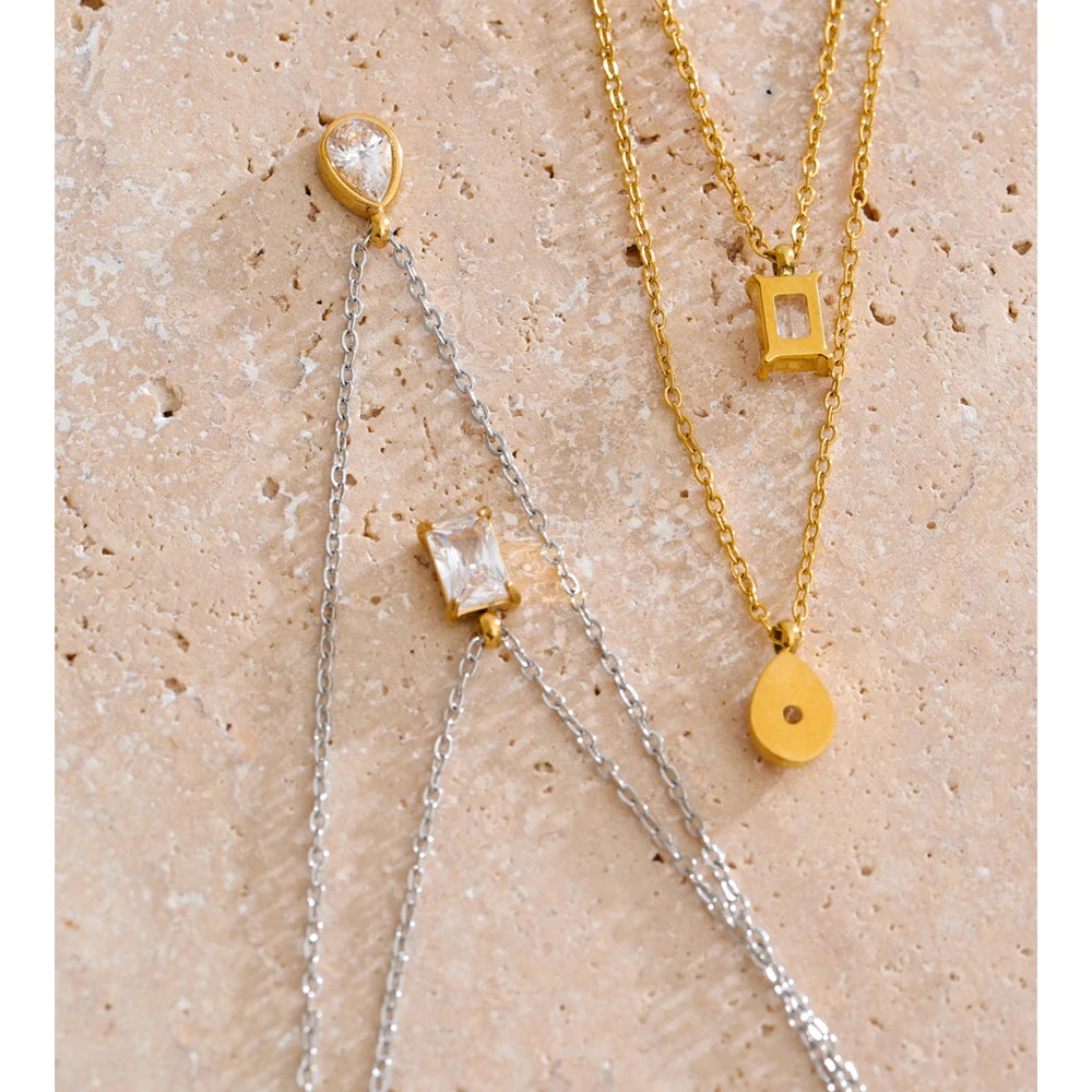 Collana Doppio Splendore – Goccia di Luce