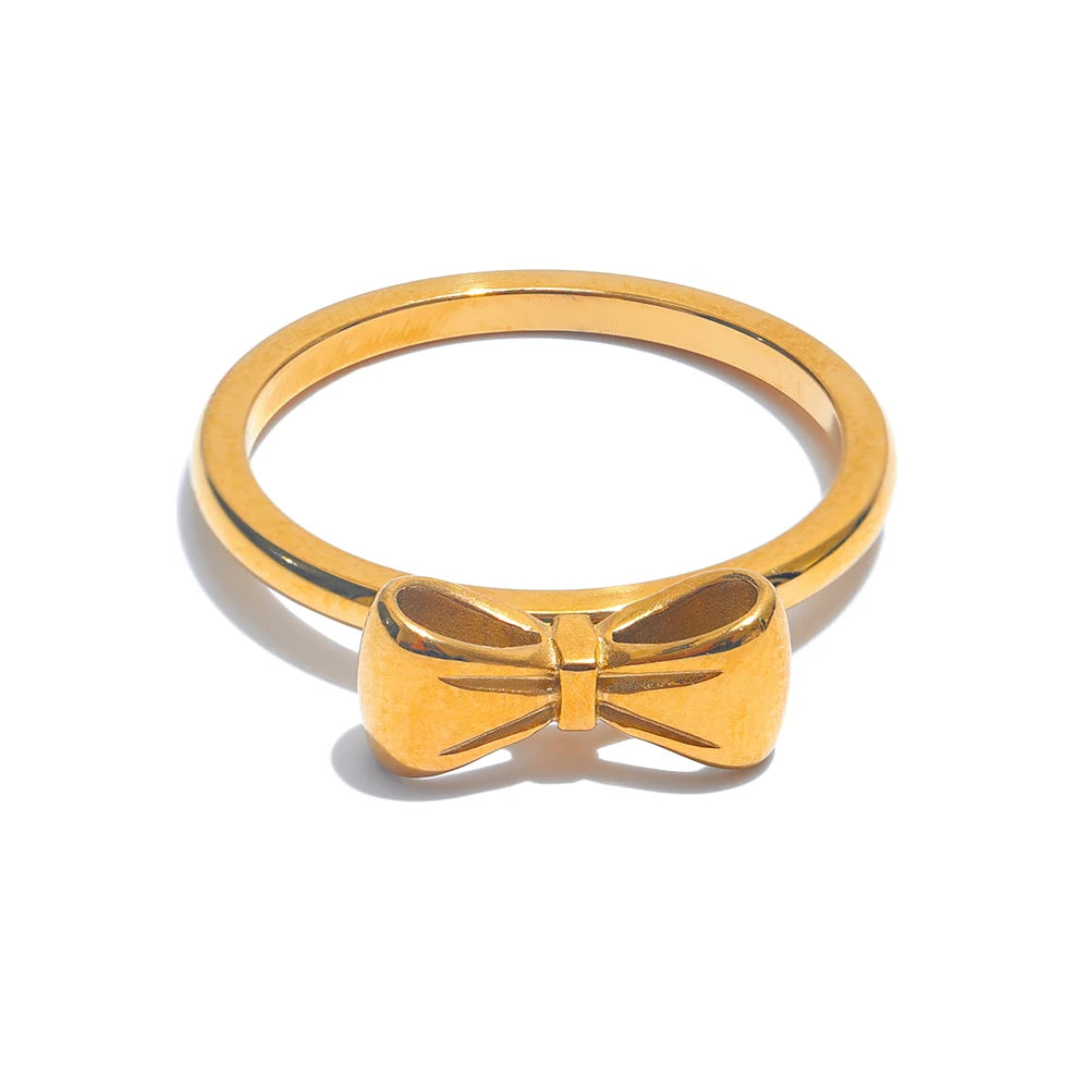 Anello Fiocco Elegante – Dolce Chic in Acciaio Inossidabile