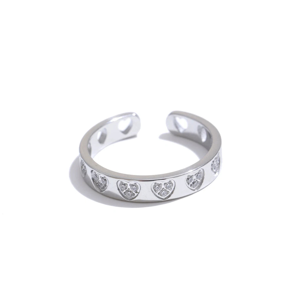 Anello Cuori di Luce – Regolabile con Zirconi