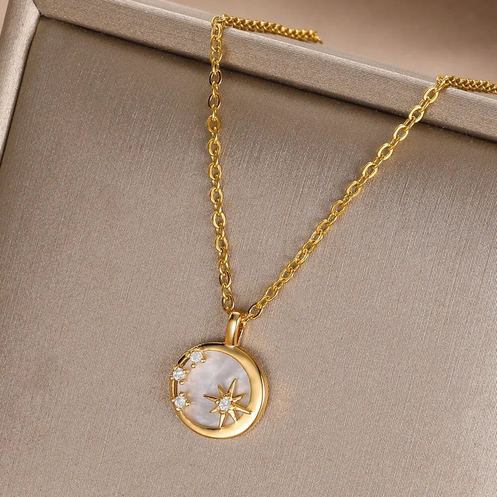 Collana con stella e luna