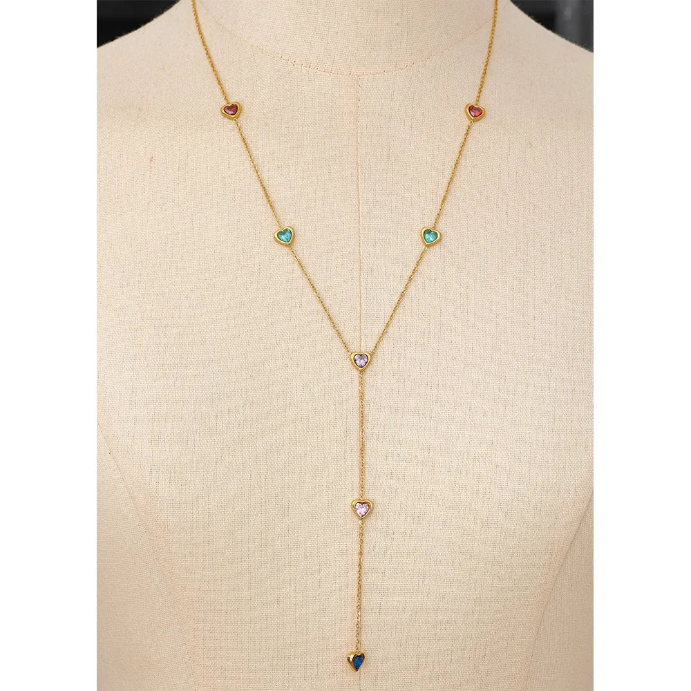 Collana Cuori Arcobaleno – Eleganza e Colore