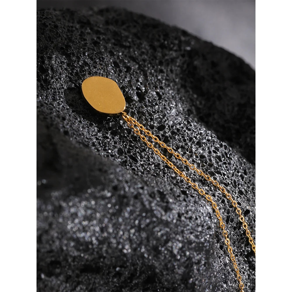 Collana Minimal con Pendente in Opale – Acciaio Inossidabile Oro o Platino