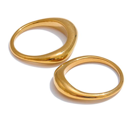 Anello Minimal Chic β Acciaio Inossidabile Oro 18K | 2 Stili