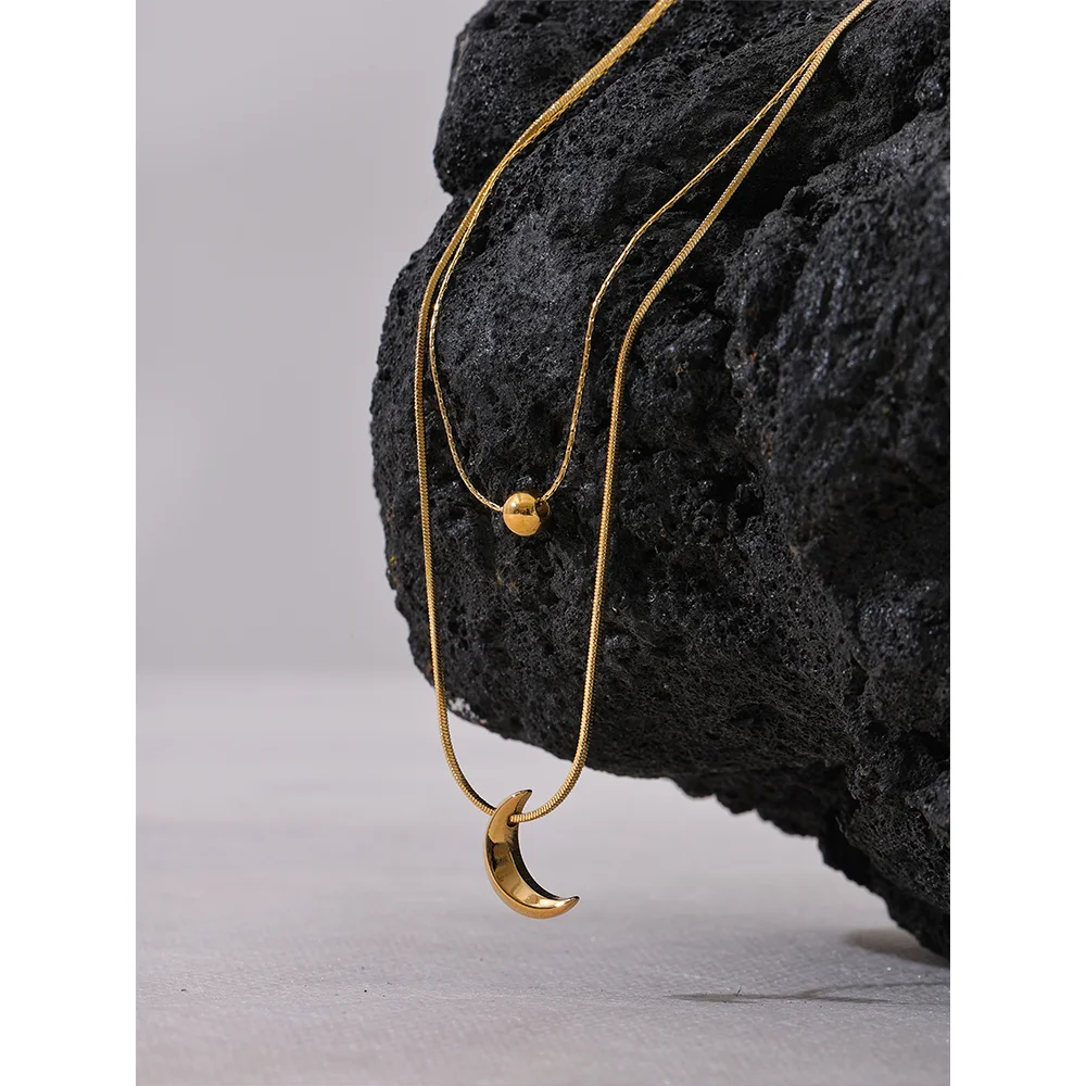 Collana Doppia Luna – Eleganza Stellare