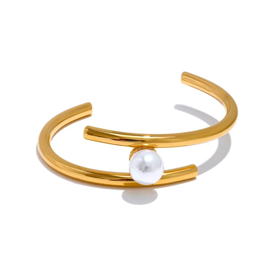 Bracciale Doppio Strato con Perla – Eleganza senza tempo