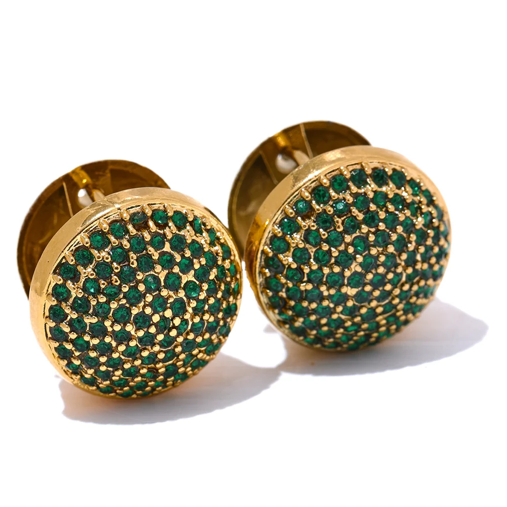Orecchini a Cerchio con Zirconi Multicolor in Acciaio Inossidabile – 5 Varianti