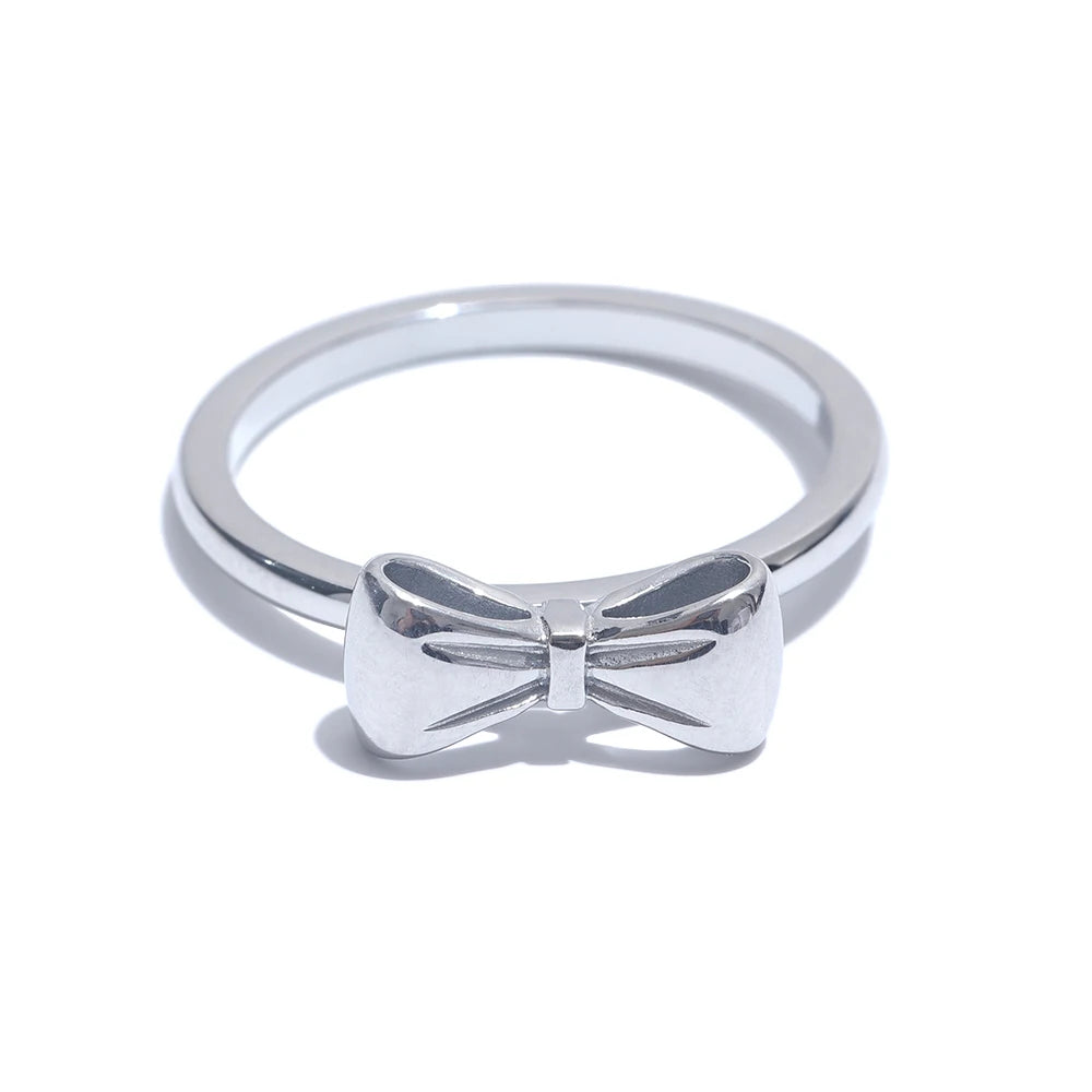 Anello Fiocco Elegante – Dolce Chic in Acciaio Inossidabile