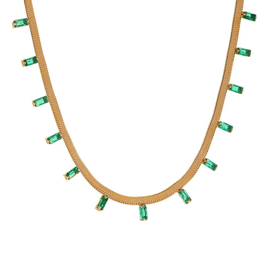 Collana Eleganza Smeraldo – Zirconi Cubici Luminosi