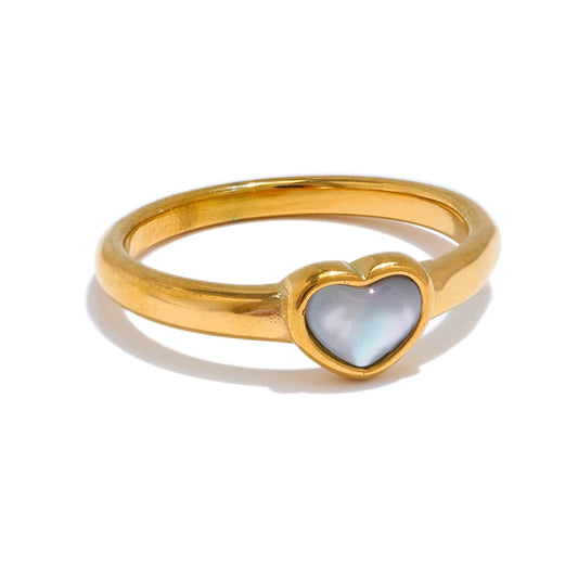 Anello Cuore di Madreperla – Eleganza Dorata