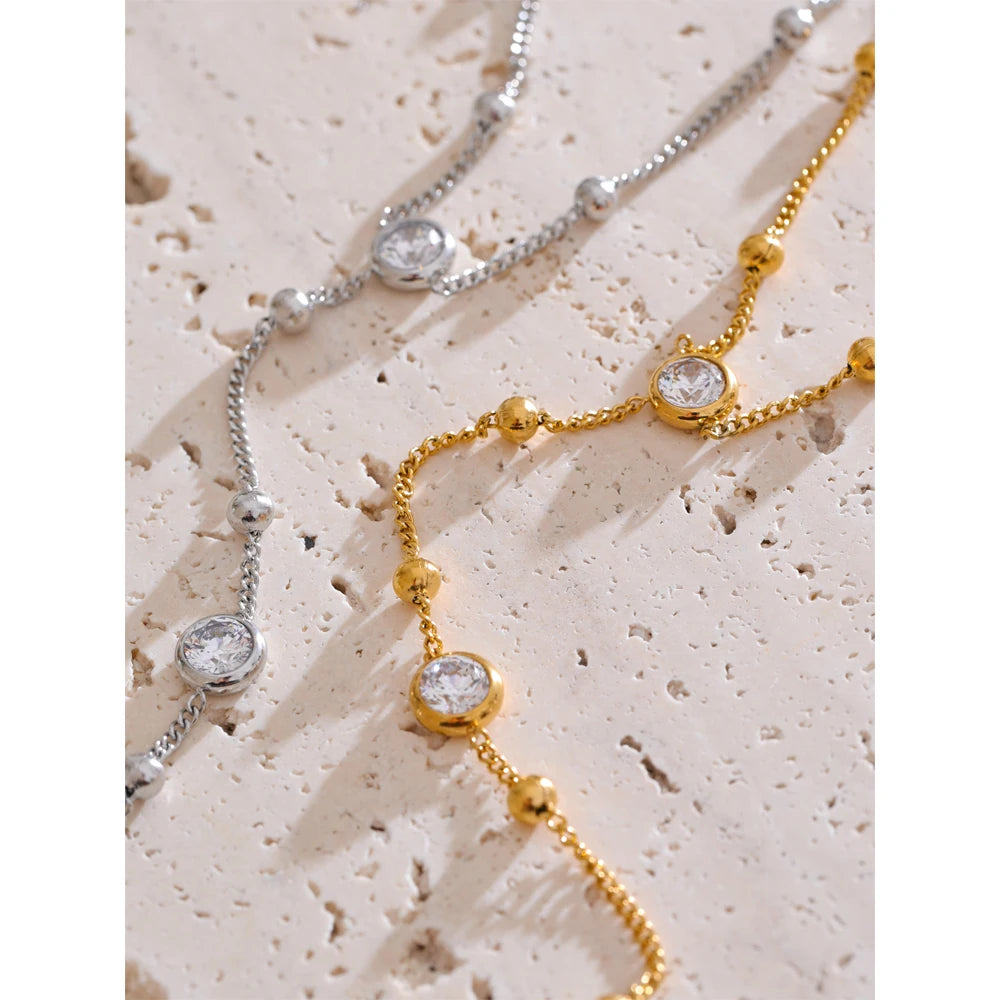 Bracciale & Anello “Riflessioni di Luna” – Acciaio Dorato o Argentato PVD