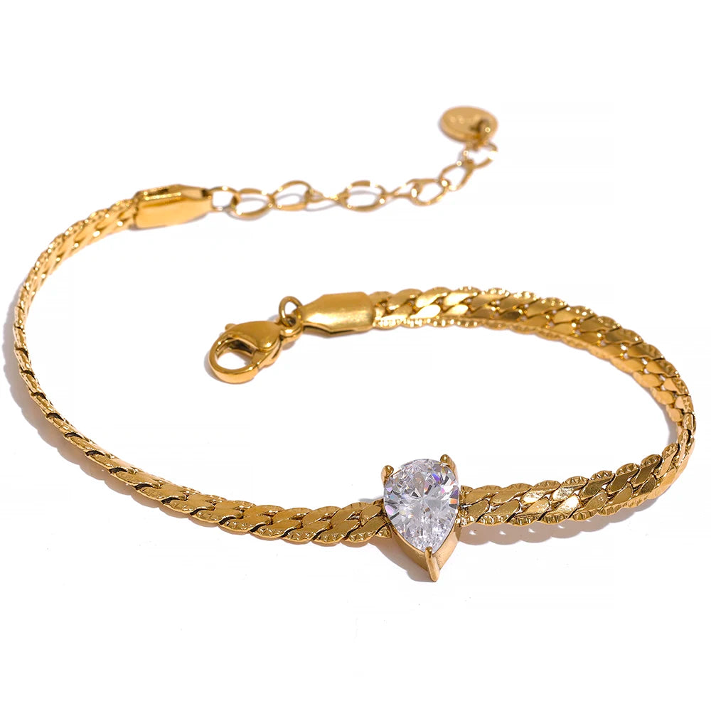 Set Eleganza Dorata β Collana e Bracciale con Zircone Luminoso