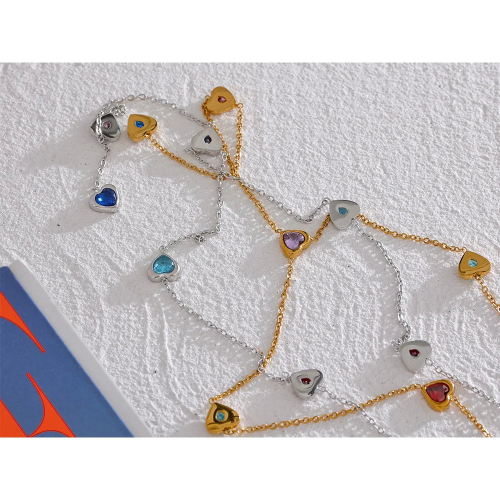 Collana Cuori Arcobaleno – Eleganza e Colore