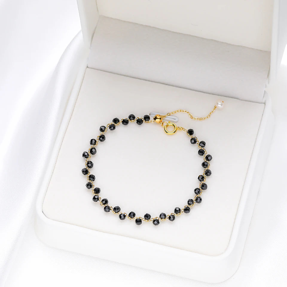 Bracciale con tormalina in pietra naturale in diversi colori