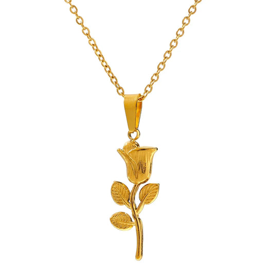 Collana Rosa Dorata – Simbolo di Eleganza