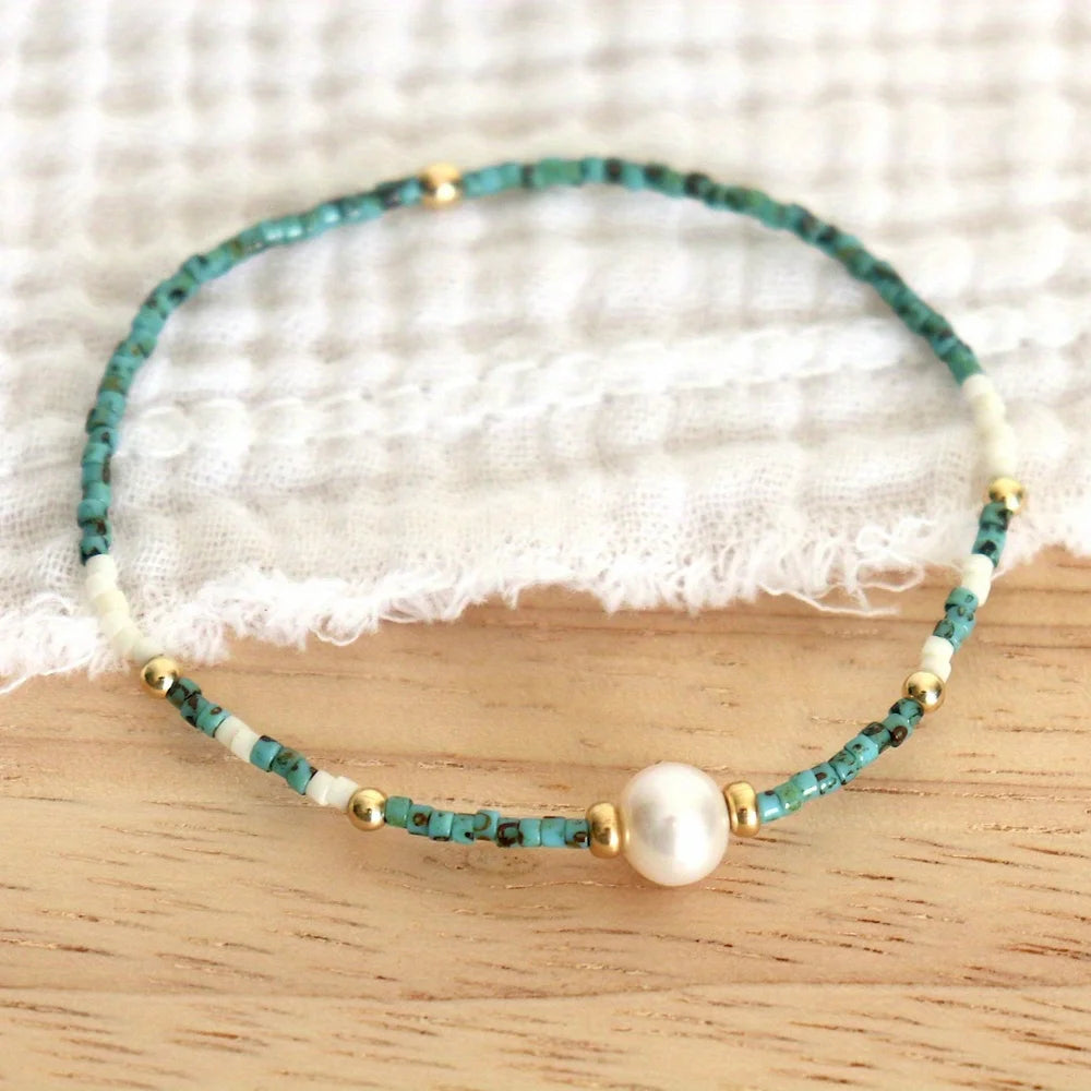Bracciale Boho con Perle Intrecciate