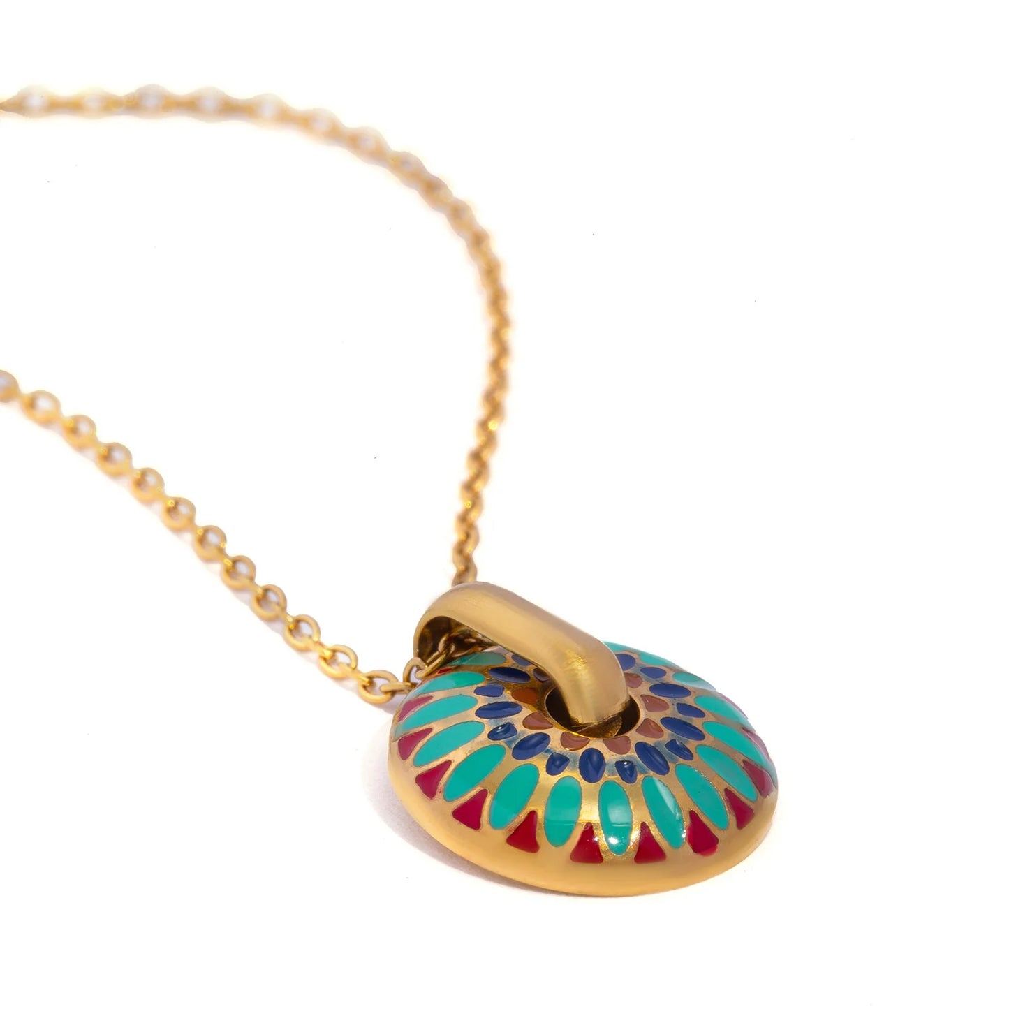 Set “Margherita Dorata” – Collana e Orecchini floreali boho