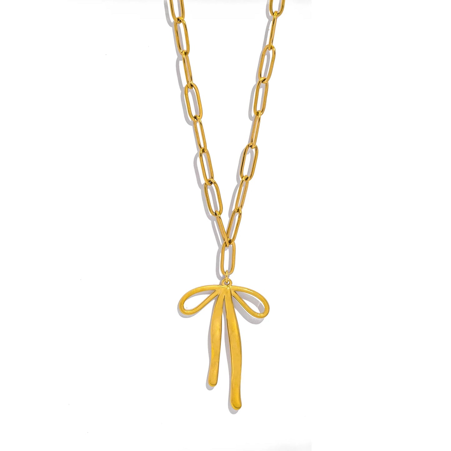 Collana Fiocco Vintage – Pendente in acciaio elegante, disponibile in 4 varianti