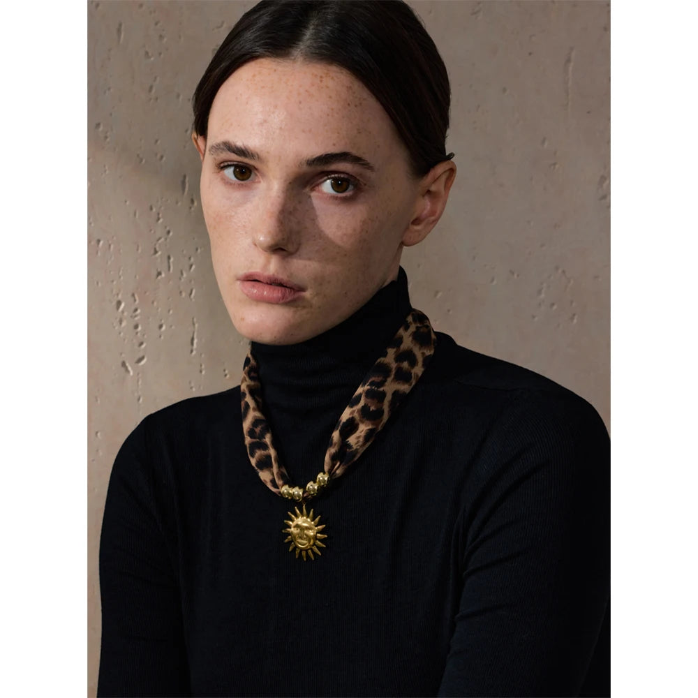 Collana Leopardo con Ciondolo – Sole o Fiore | Stile Boho Chic