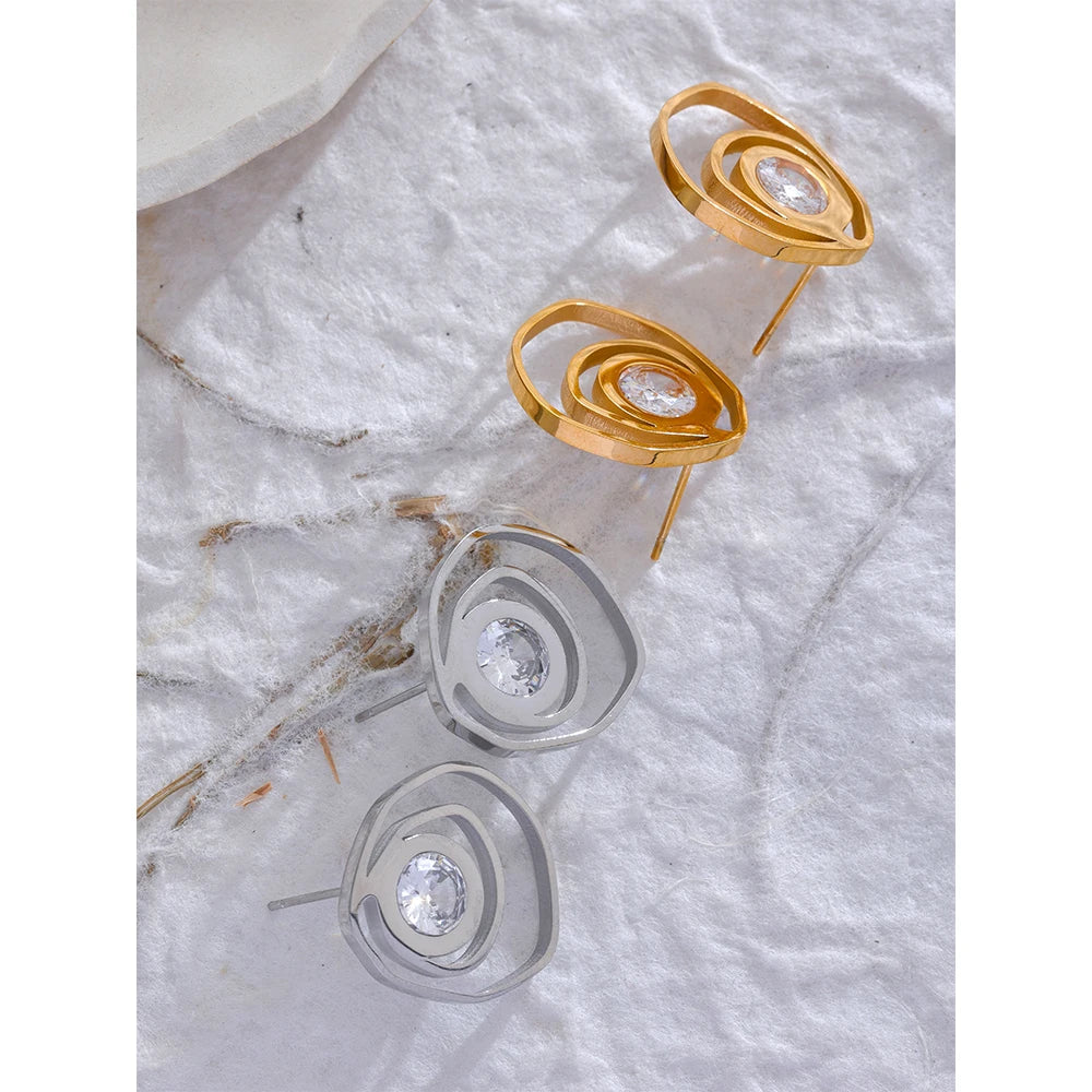 Orecchini Geometrici Iridescenti – Linee e Luce