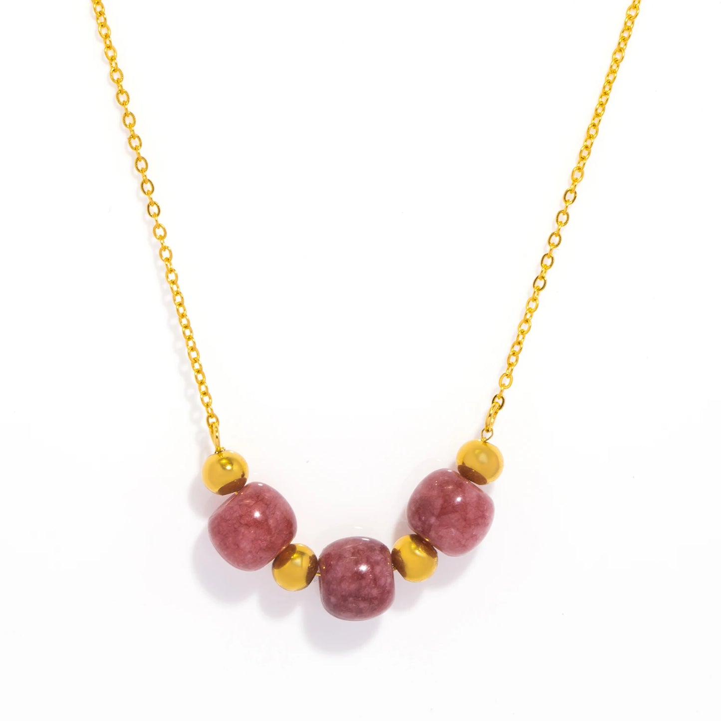 Collana Dorata con Ciondolo in Pietra Naturale – Eleganza e Stile senza Tempo