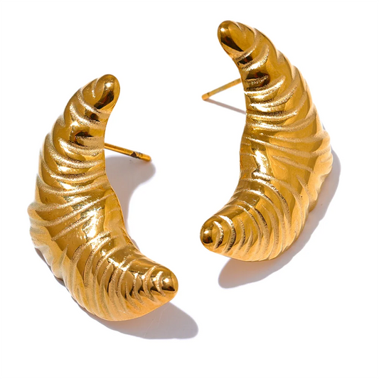 Orecchini Luna Croissant – Eleganza Dorata e Argento Lucente