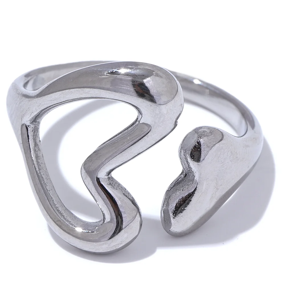 Anello Cuore Gemello – Minimal Chic in Acciaio Inossidabile