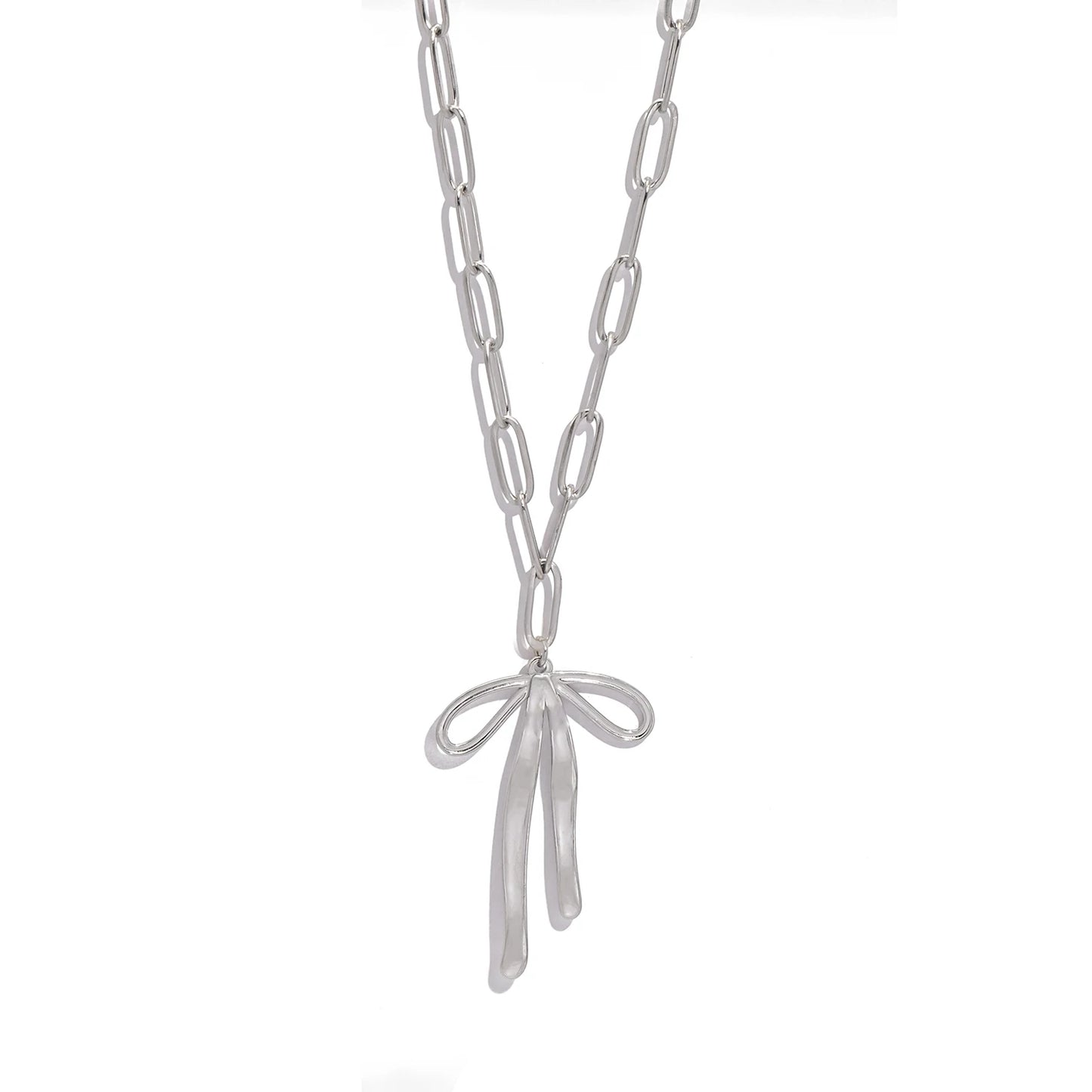 Collana Fiocco Vintage – Pendente in acciaio elegante, disponibile in 4 varianti